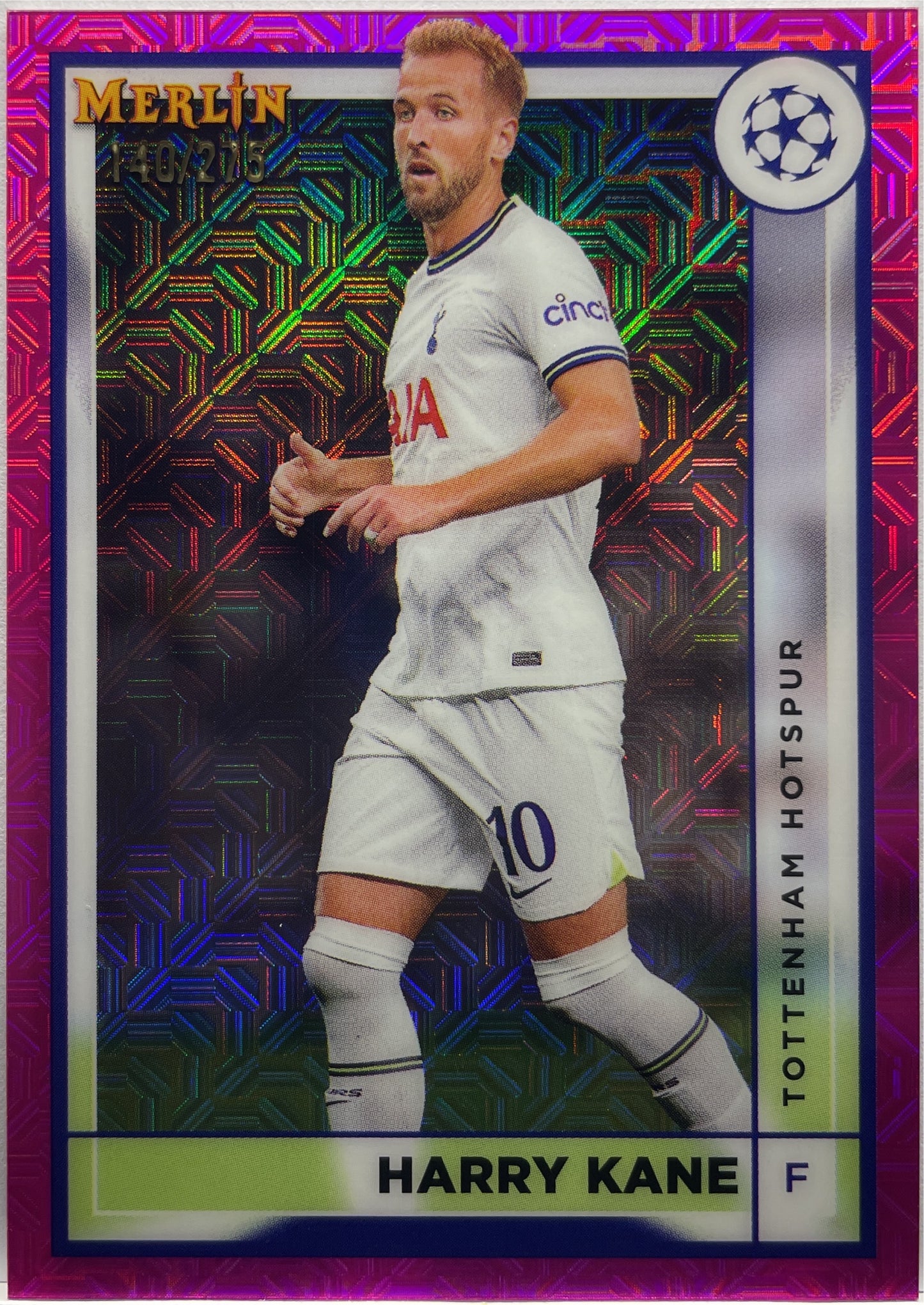 Harry Kane 140/275 Pink Mojo Topps Chrome Merlin 2022/23