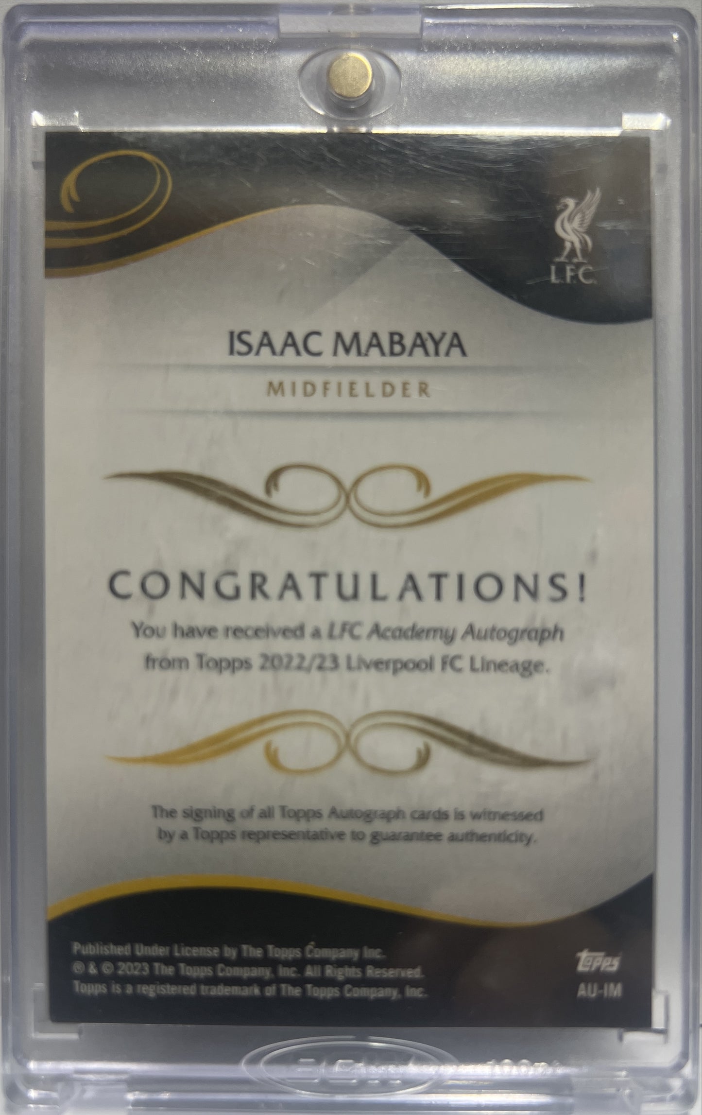 Isaac Mabaya Autograph 1ST Bowman Topps Lineage Liverpool 2022/23