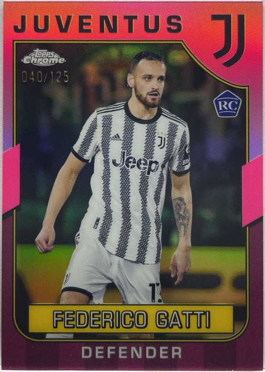 Federico Gatti 40/125 Rookie Pink Topps Chrome Juventus 2022/23