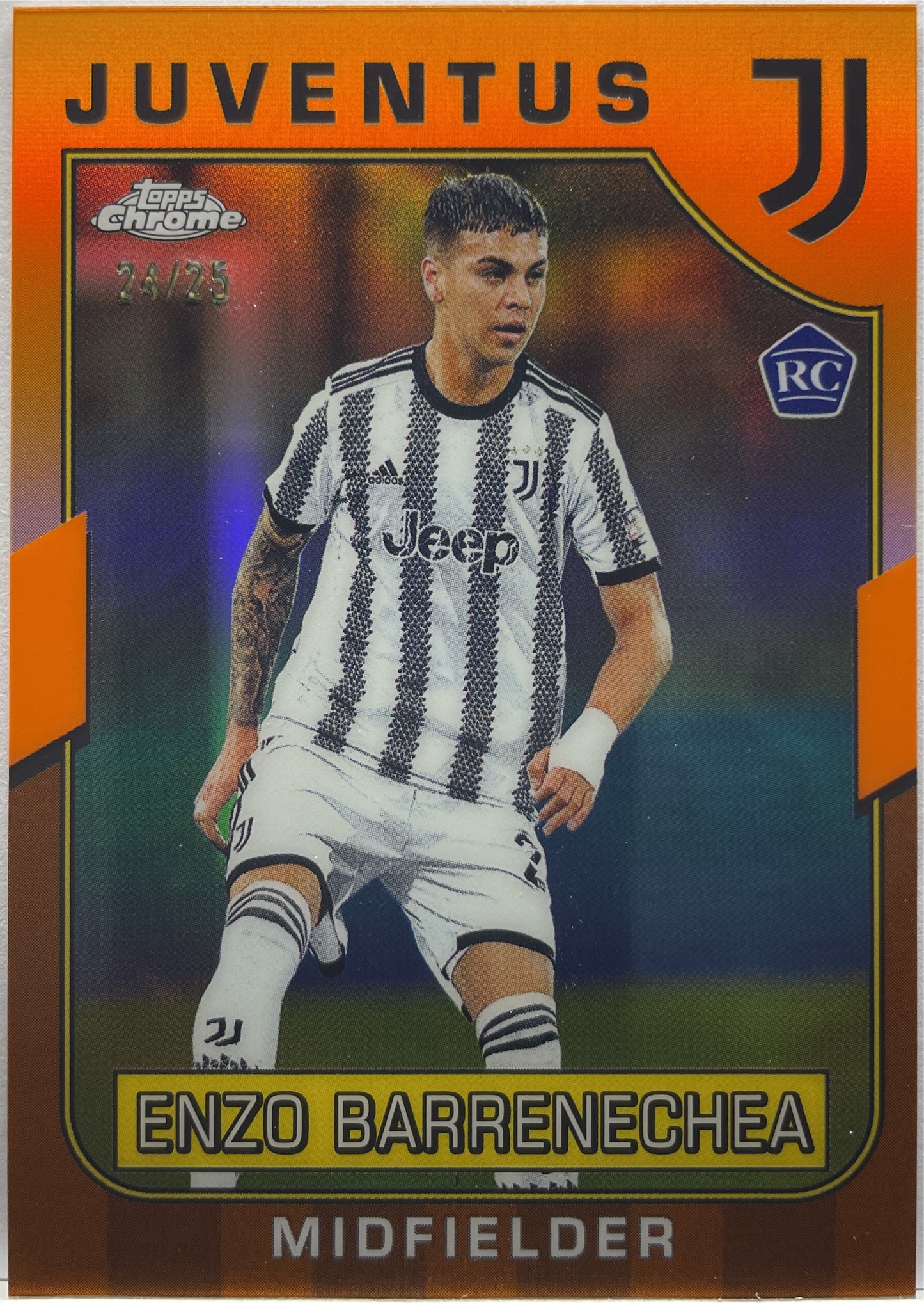 Enzo Barrenechea 24/25 Rookie Orange Topps Chrome Juventus 2022/23