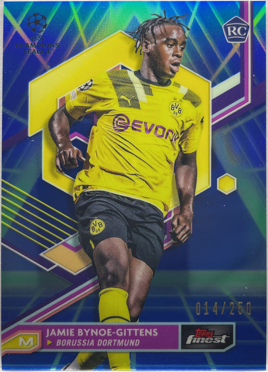 Jamie Bynoe-Gittens 14/250 Rookie Blue/Aqua Vaporwave Topps Finest UCC 2022/23