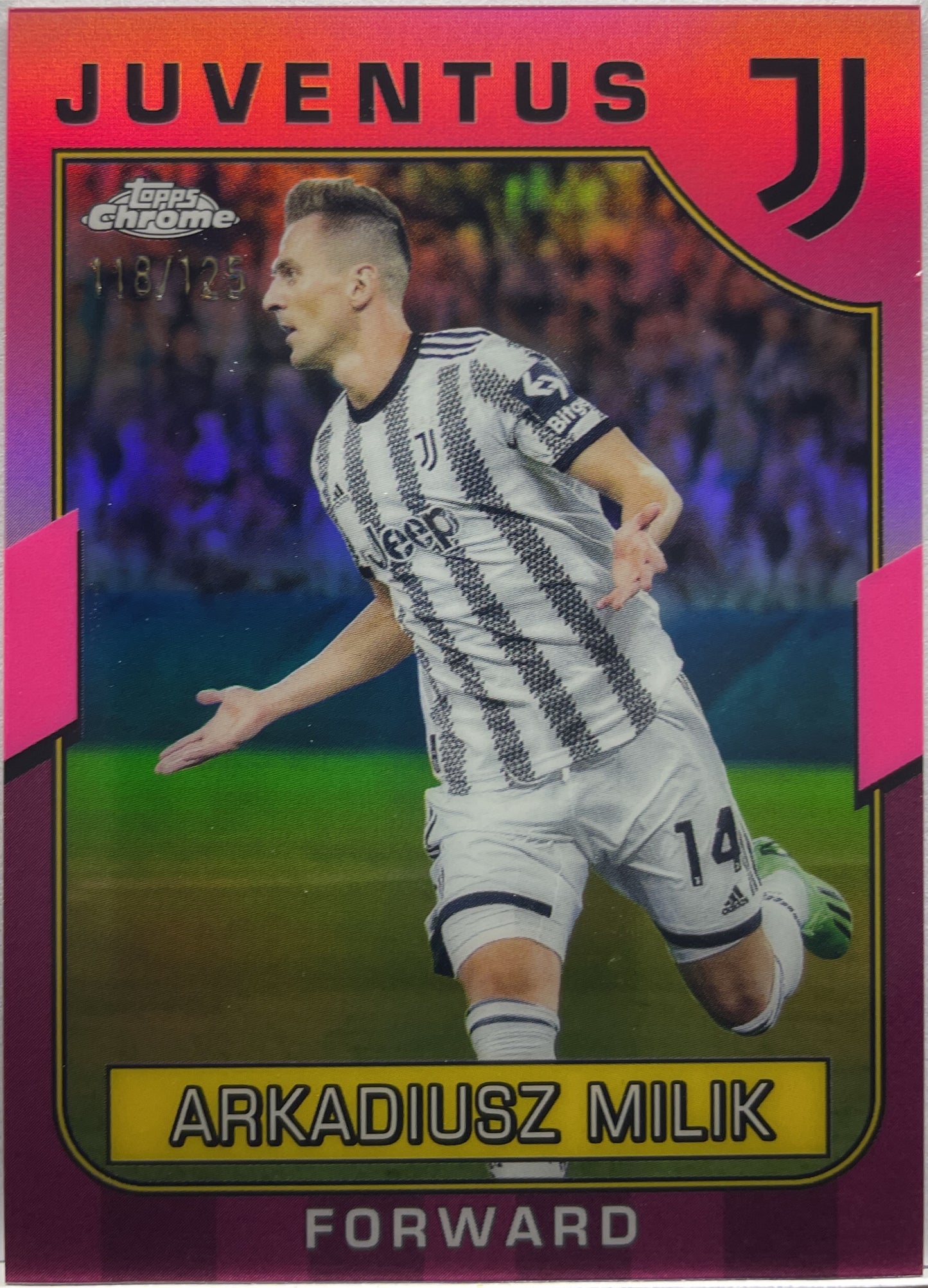 Arkadiusz Milik 118/125 Pink Topps Chrome Juventus 2022/23