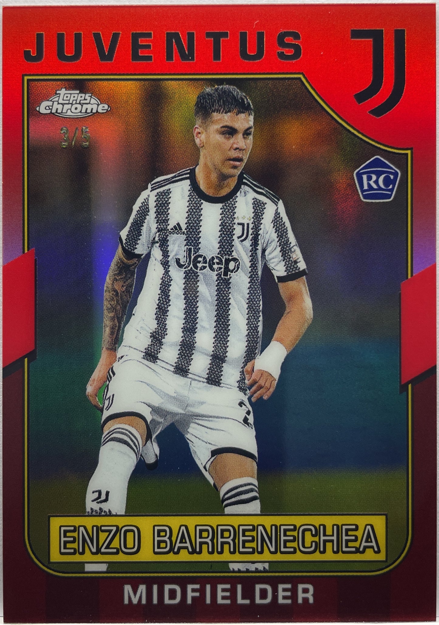 Enzo Barrenechea 3/5 Rookie Red Topps Chrome Juventus 2022/23