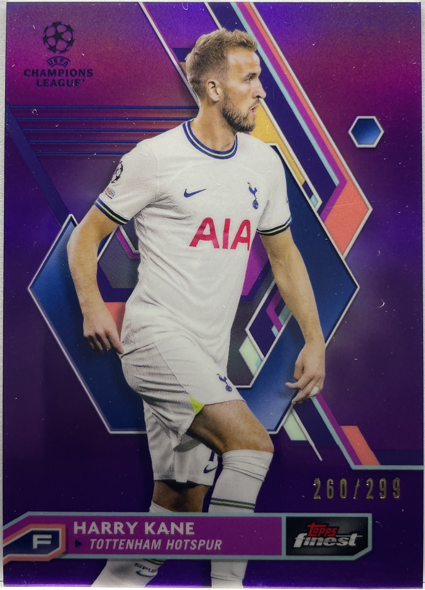 Harry Kane 260/299 Purple Topps Finest UCC 2022/23