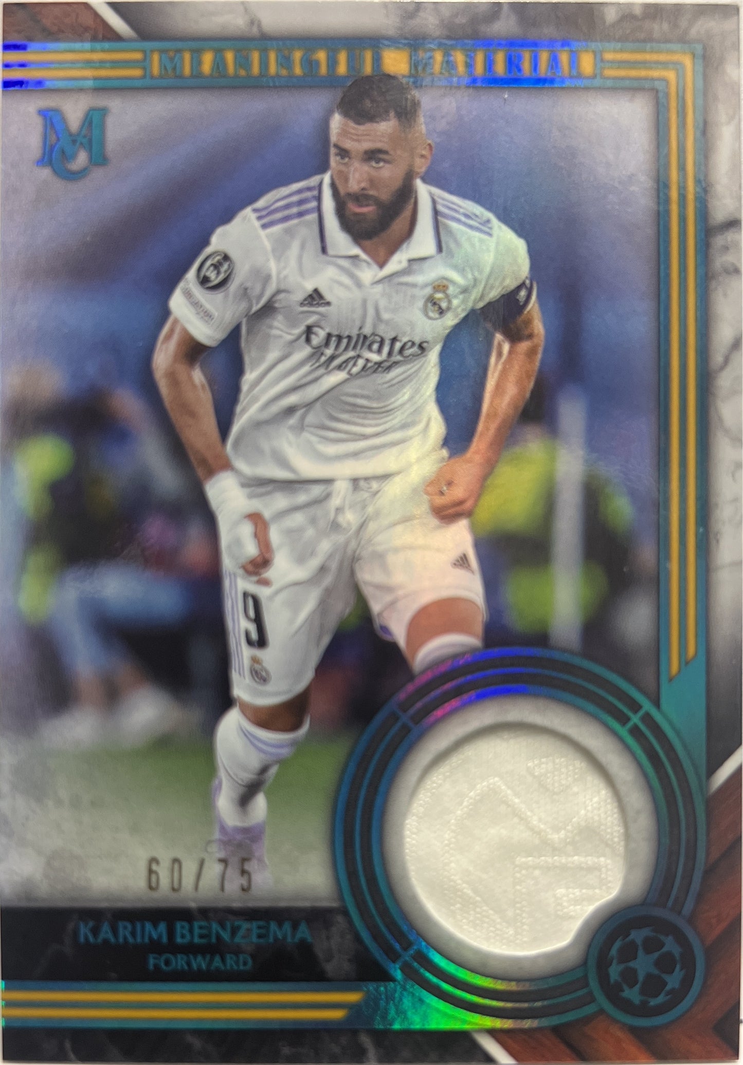 Karim Benzema 60/75 Patch Worn Meaningful Material Topps Museum 2022/23