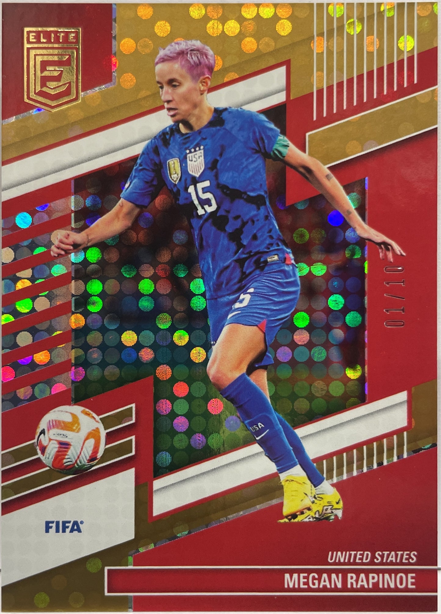 Megan Rapinoe 1/10 Gold Disco Donruss Elite Fifa 2022/23