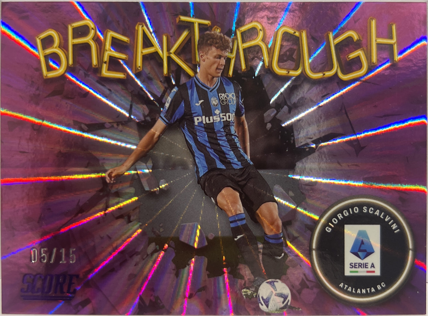 Giorgio Scalvini 5/15 Breakthrough Purple Score Serie A 2022/23