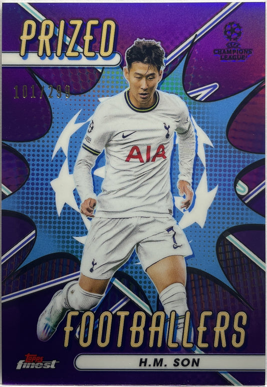 Heung-Min Son 101/299 Prized Footballers Fusion Variation Purple Topps Finest UCC 2022/23