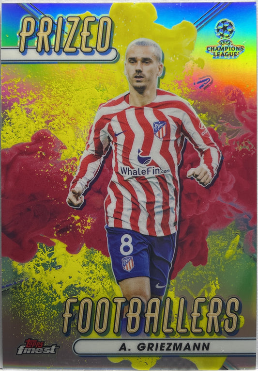 Antoine Griezmann Prized Footballers Fusion Variation Yellow/Red Topps Finest UCC 2022/23