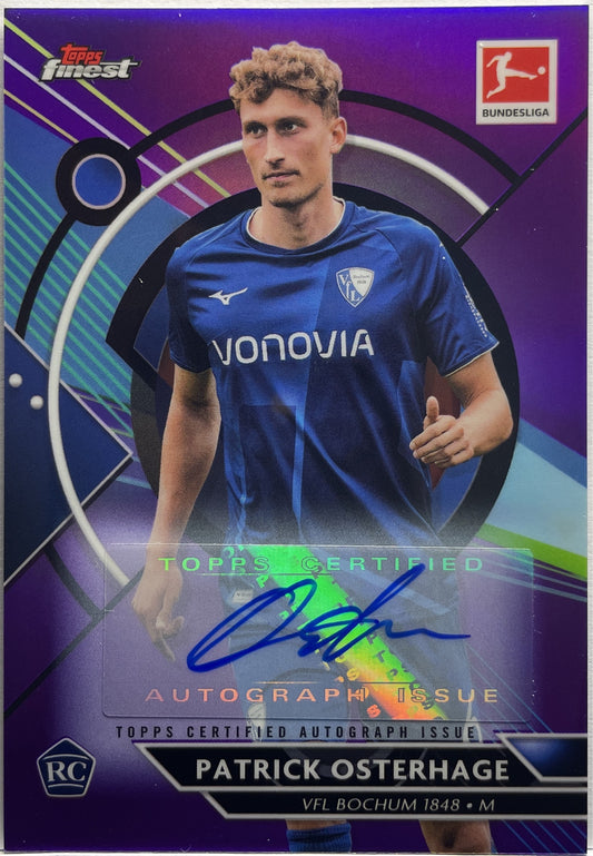 Patrick Osterhage 95/99 Autograph Purple Topps Finest Bundesliga 2022/23