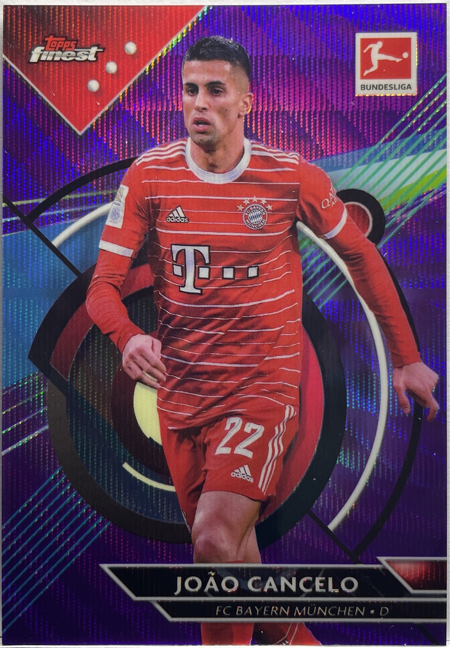 Joao Cancelo 39/250 Purple Wave Topps Finest Bundesliga 2022/23