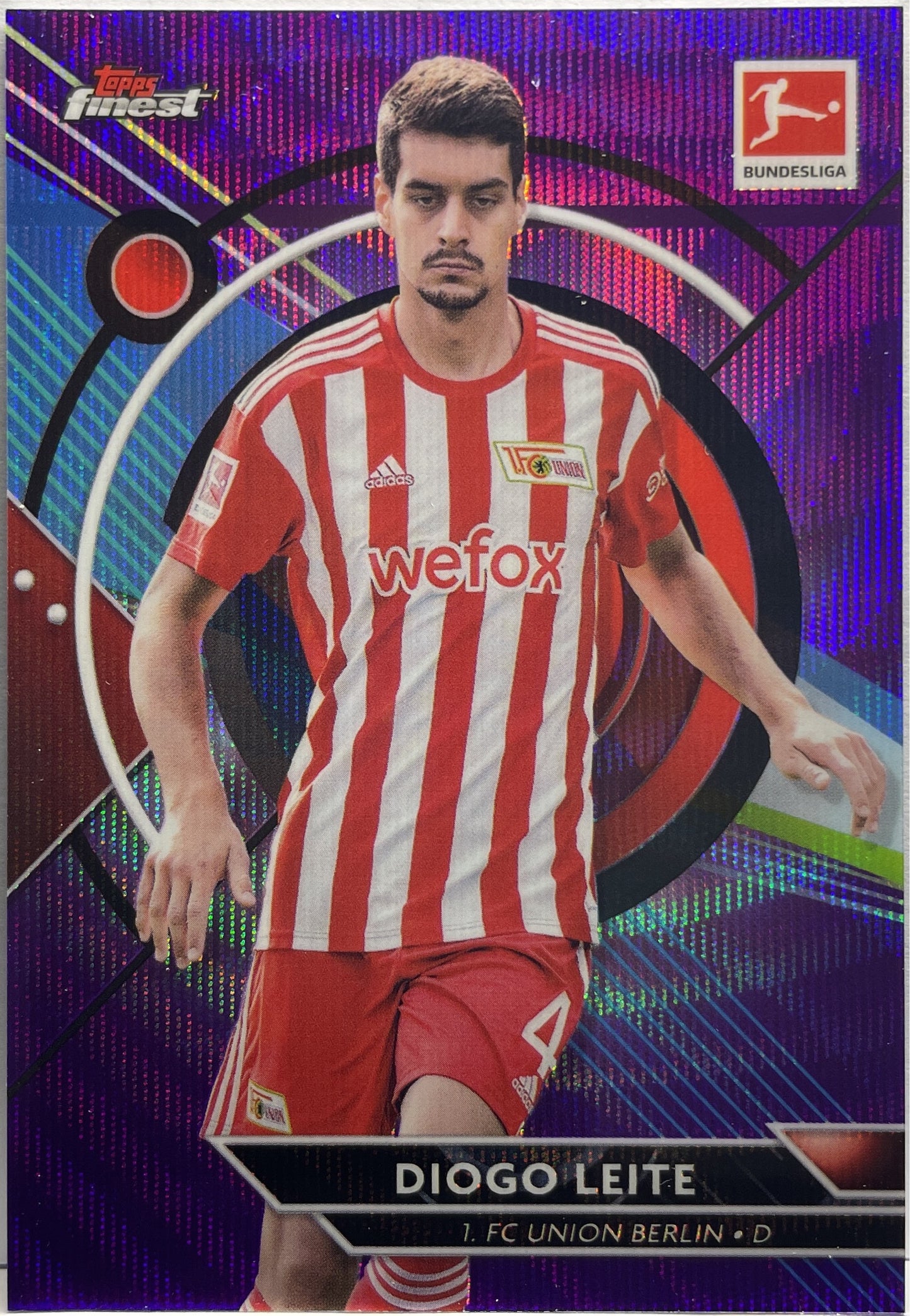 Diogo Leite 124/250 Purple Wave Topps Finest Bundesliga 2022/23