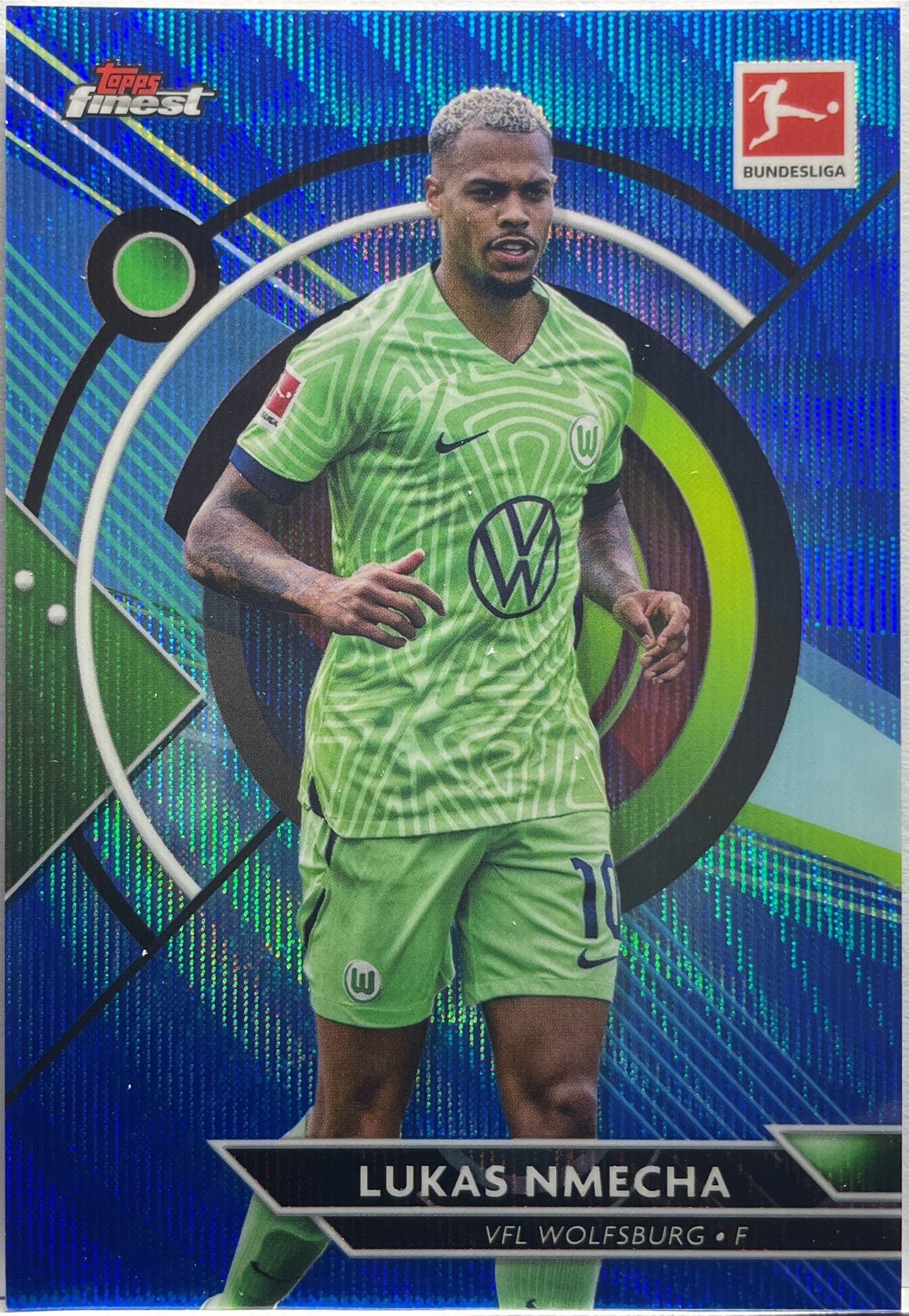 Lukas Nmecha 79/150 Blue Wave Topps Finest Bundesliga 2022/23