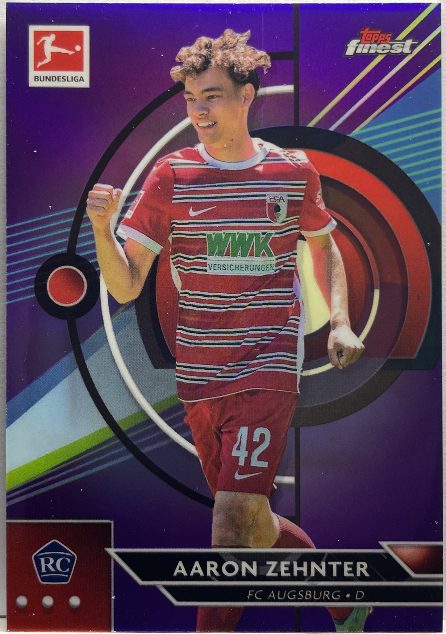 Aaron Zehnter 168/250 Rookie Purple Topps Finest Bundesliga 2022/23