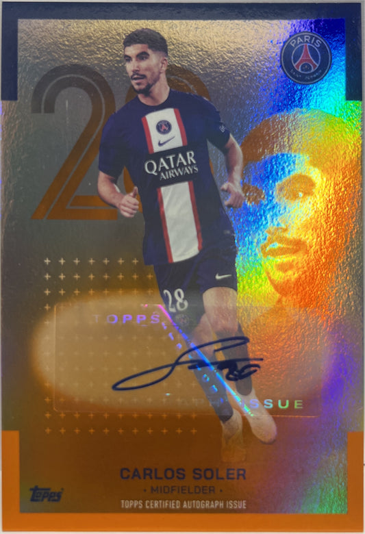 Carlos Soler 3/25 Autograph Orange Topps Team Set Real Sociedad 2022/23