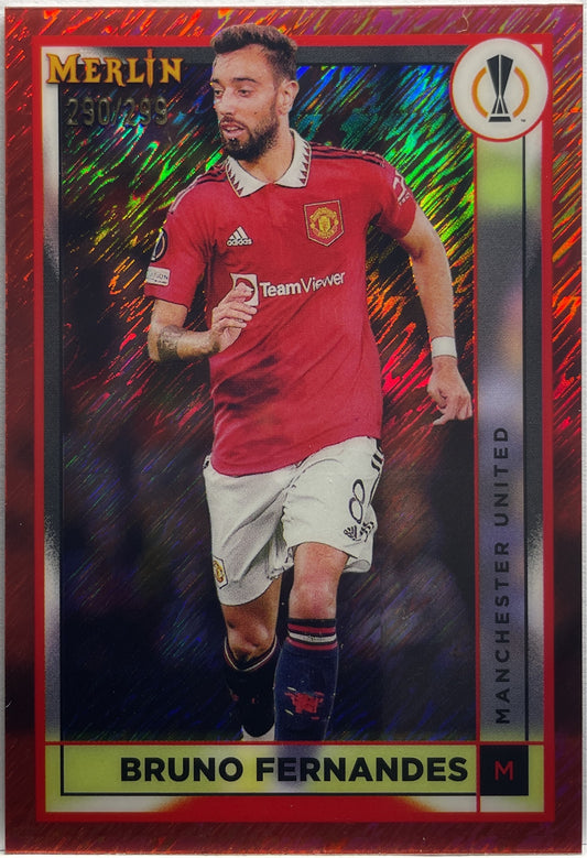 Bruno Fernandes 290/299 Rose Gold Shimmer Topps Chrome Merlin 2022/23