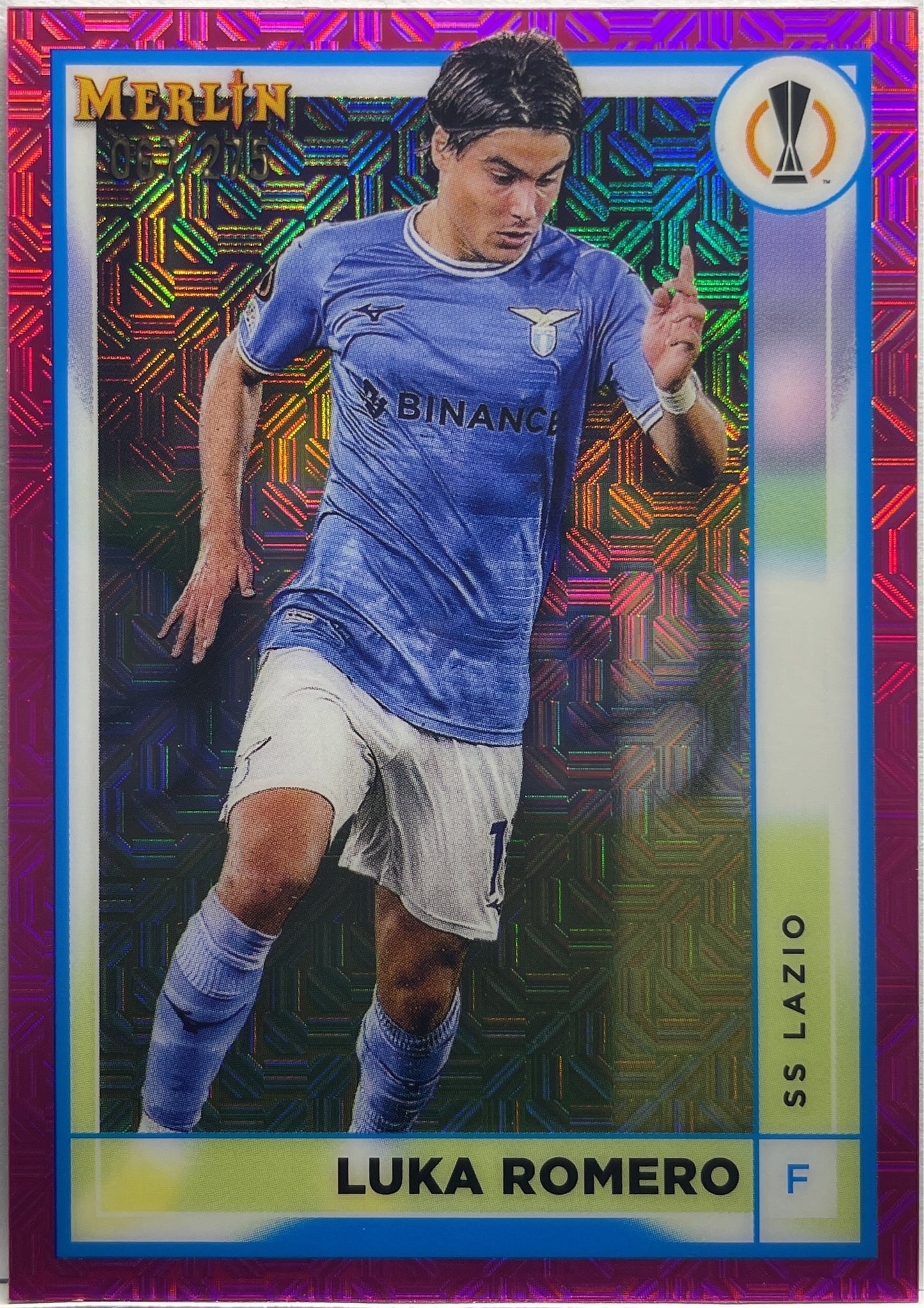 Luka Romero 67/275 Pink Mojo Topps Chrome Merlin 2022/23