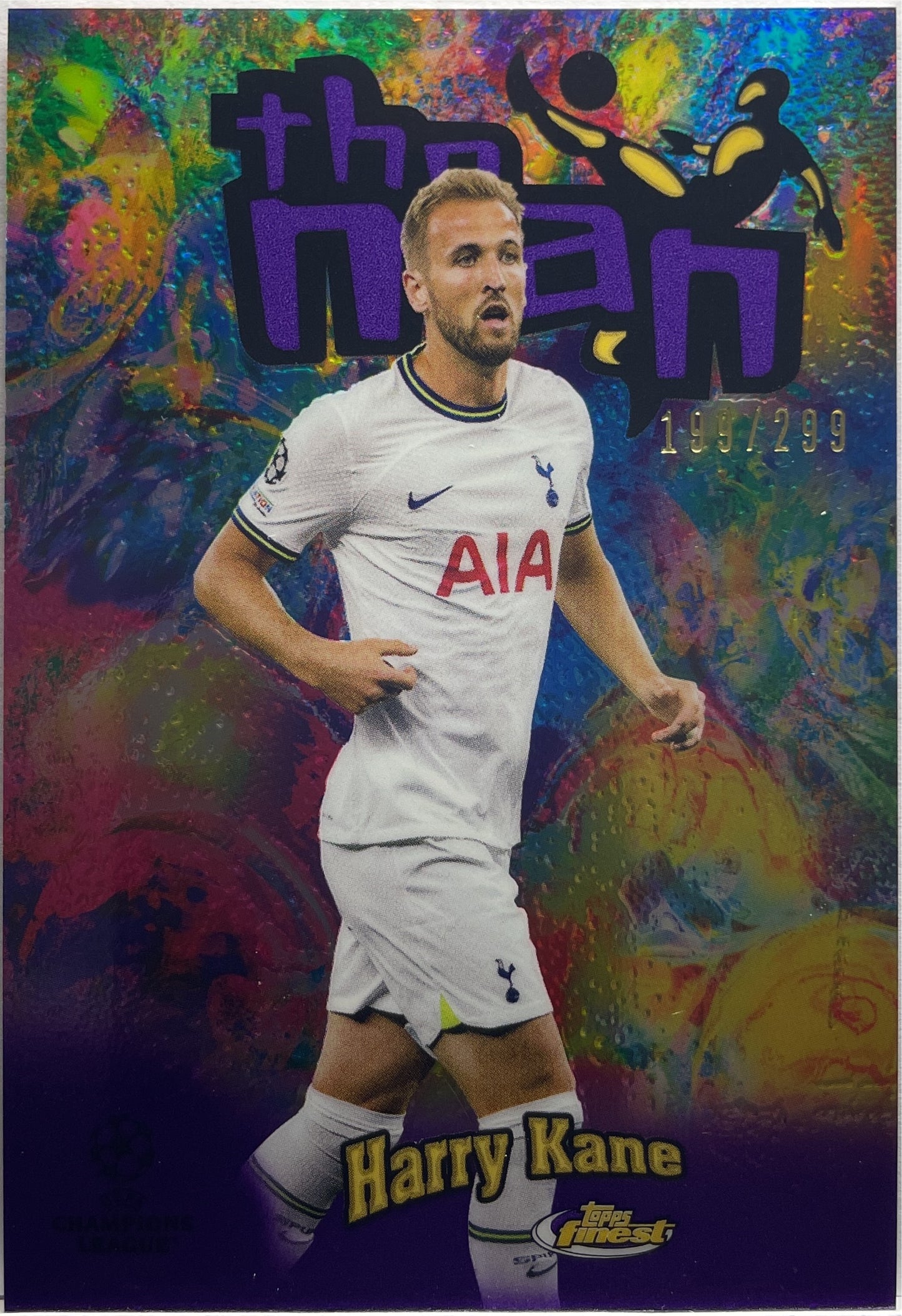 Harry Kane 199/299 The Man Purple Topps Finest UCC 2022/23