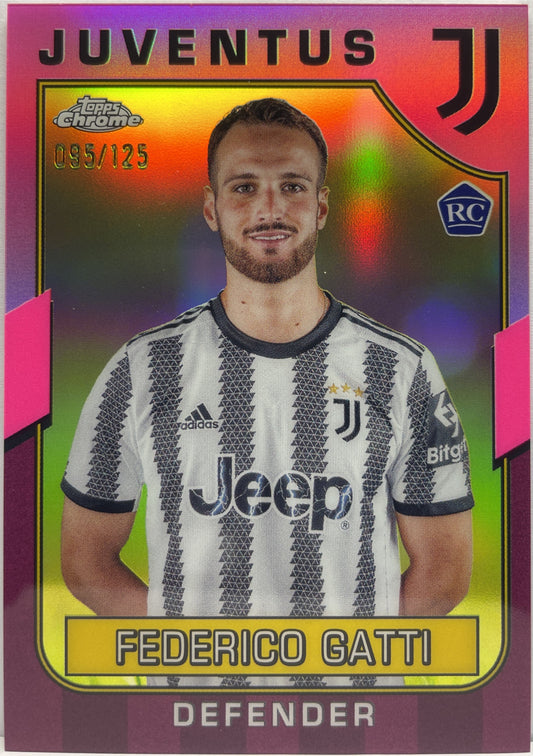 Federico Gatti 95/125 Rookie Pink Topps Chrome Juventus 2022/23