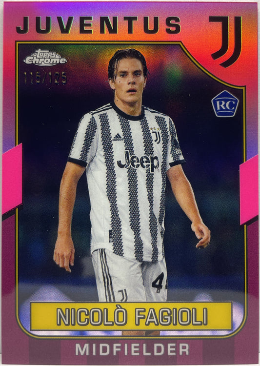 Nicolo Fagioli 115/125 Rookie Pink Topps Chrome Juventus 2022/23