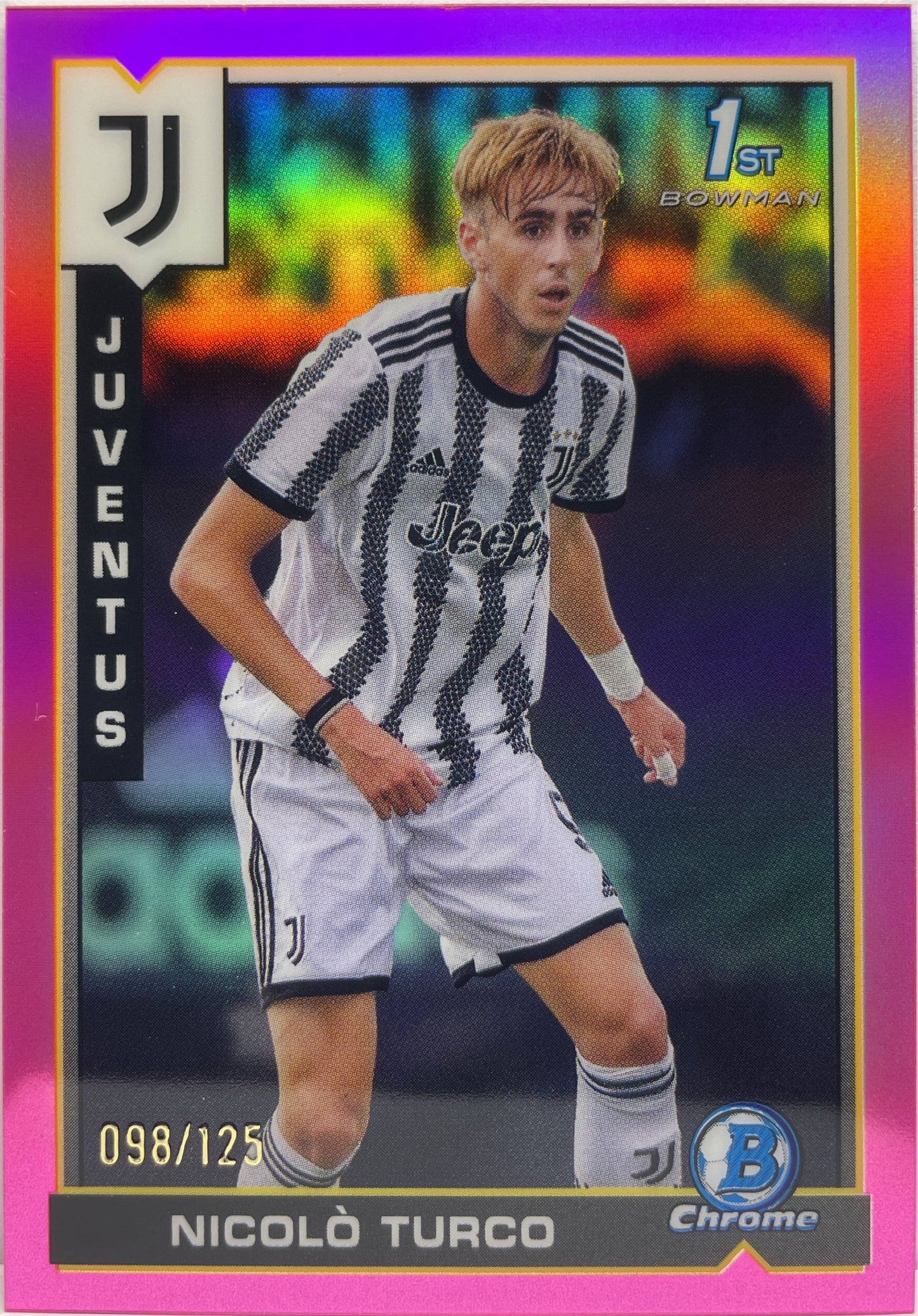 Nicolo Turco 98/125 1ST Bowman Pink Topps Chrome Juventus 2022/23