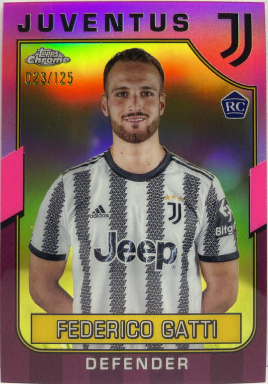 Federico Gatti 23/125 Rookie Pink Topps Chrome Juventus 2022/23