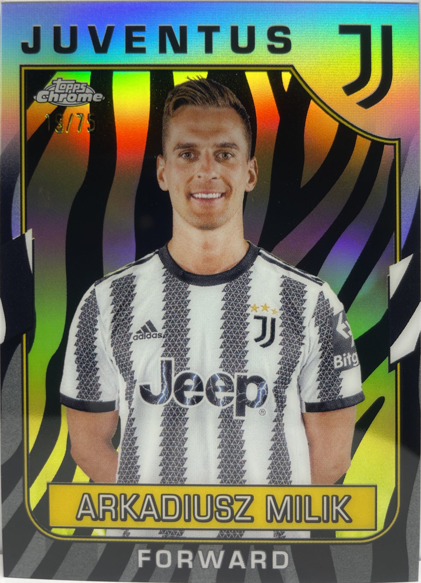 Arkadiusz Milik 19/75 Zebra Topps Chrome Juventus 2022/23