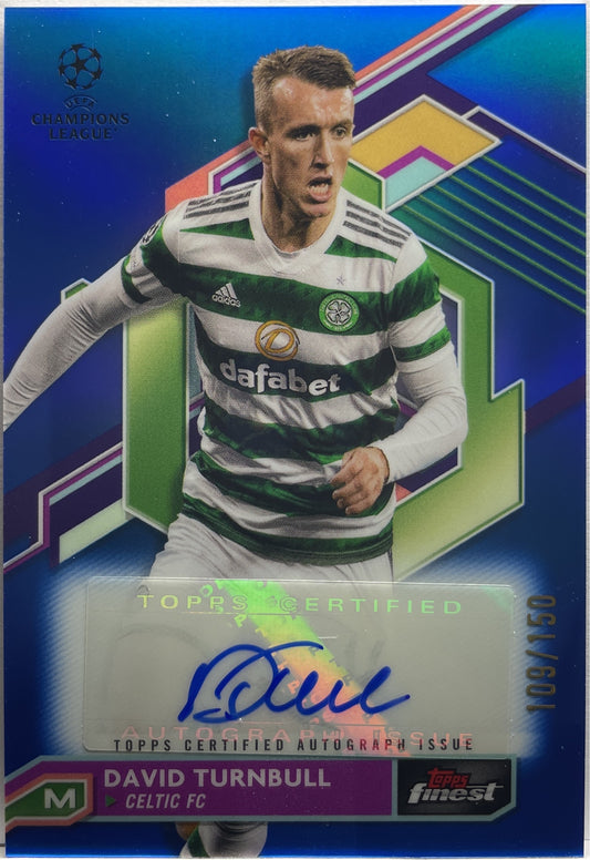 David Turnbull 109/150 Autograph Blue Topps Finest UCC 2022/23