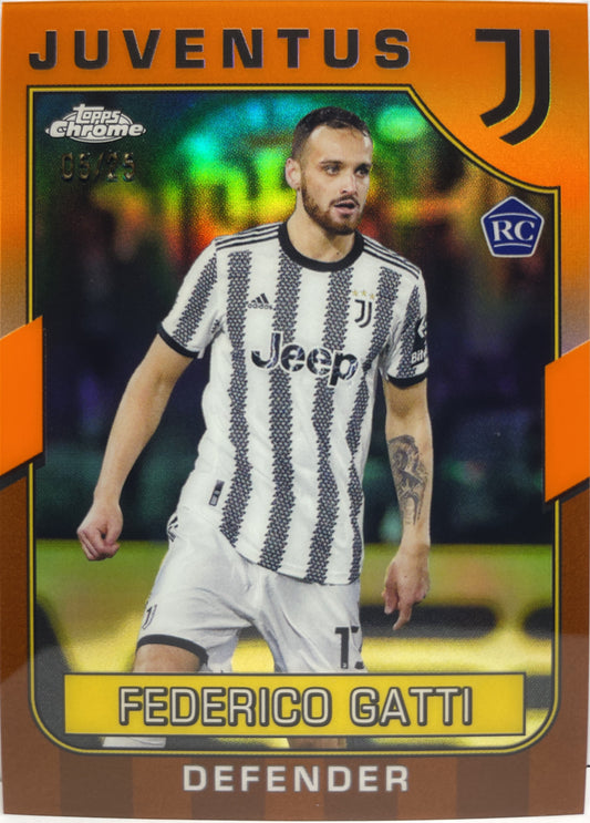 Federico Gatti 5/25 Rookie Orange Topps Chrome Juventus 2022/23