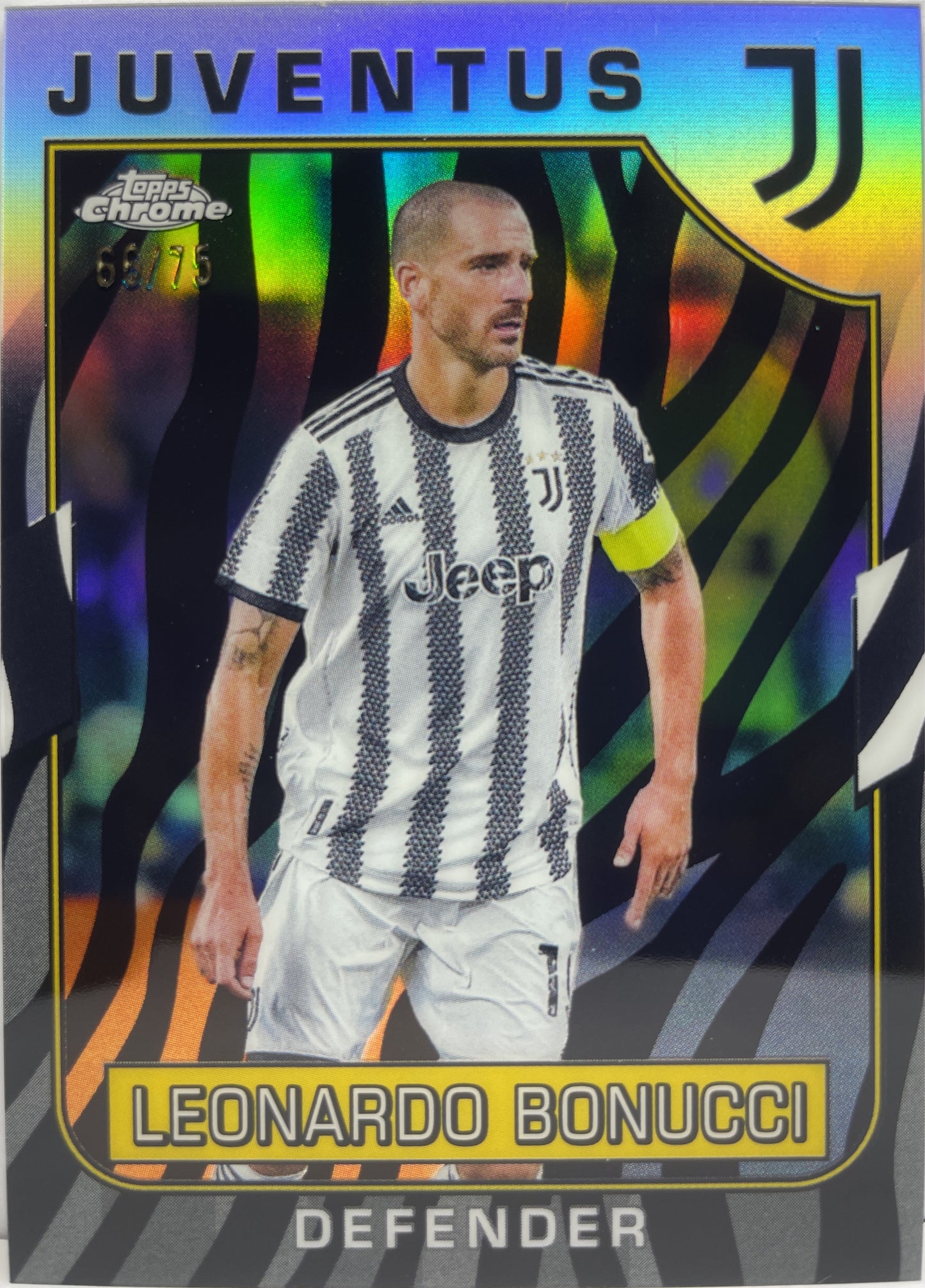 Leonardo Bonucci 66/75 Zebra Topps Chrome Juventus 2022/23