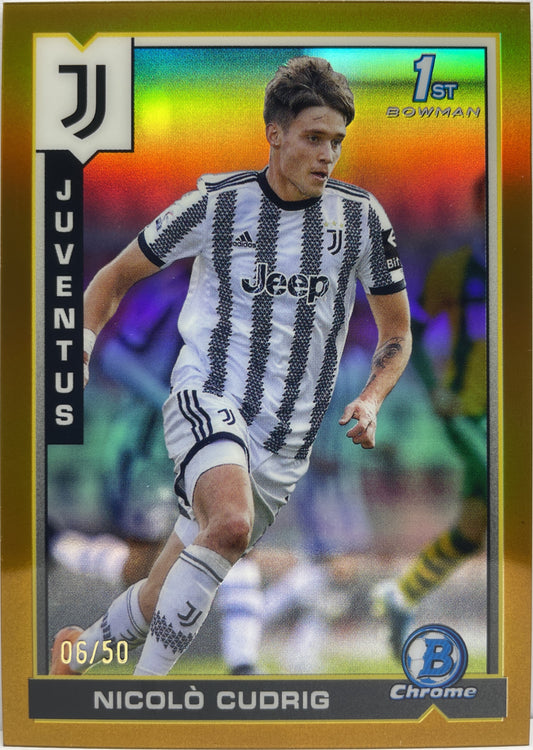 Nicolo Cudrig 6/50 1ST Bowman Gold Topps Chrome Juventus 2022/23