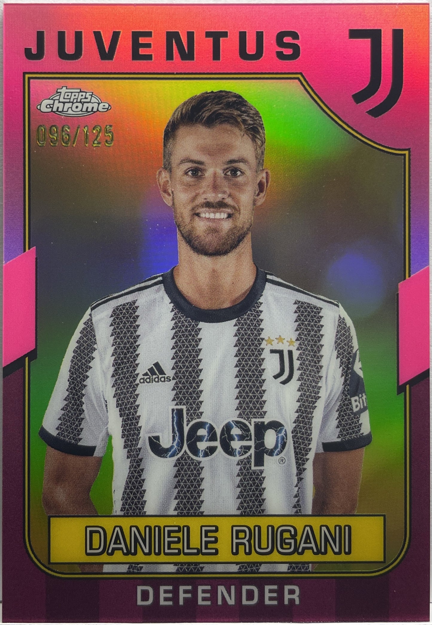 Daniele Rugani 96/125 Pink Topps Chrome Juventus 2022/23