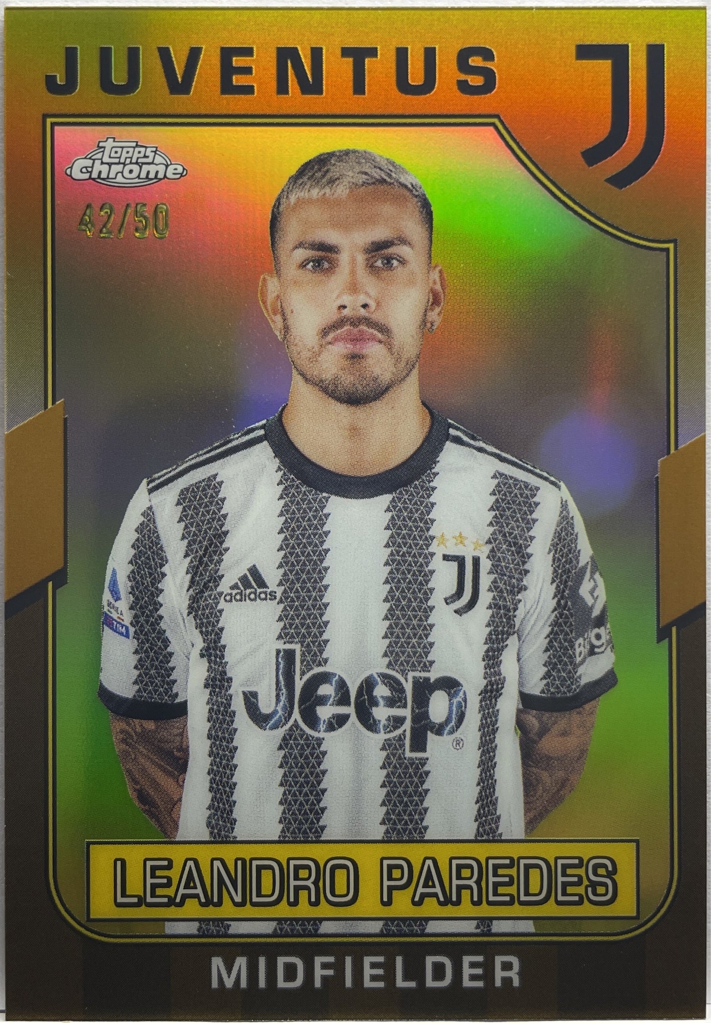 Leandro Paredes 42/50 Gold Topps Chrome Juventus 2022/23