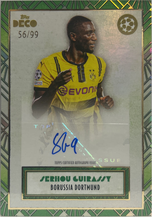 Serhou Guirassy 56/99 Autograph Green Topps Deco UCC 2024/25