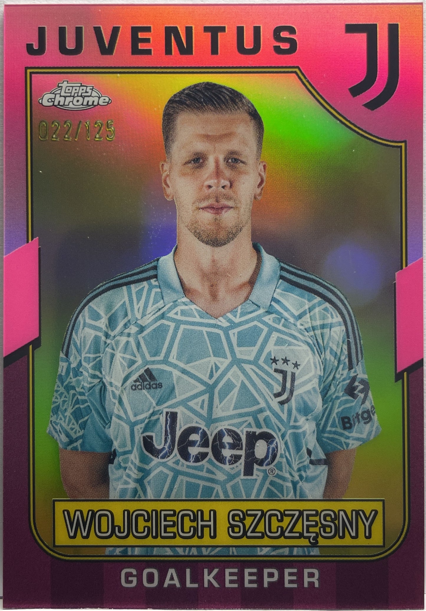 Wojciech Szczesny 22/125 Pink Topps Chrome Juventus 2022/23