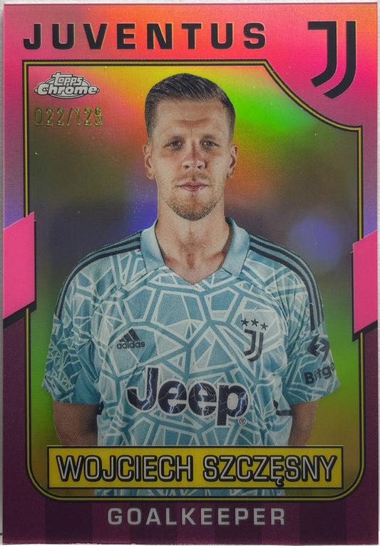 Wojciech Szczesny 22/125 Pink Topps Chrome Juventus 2022/23