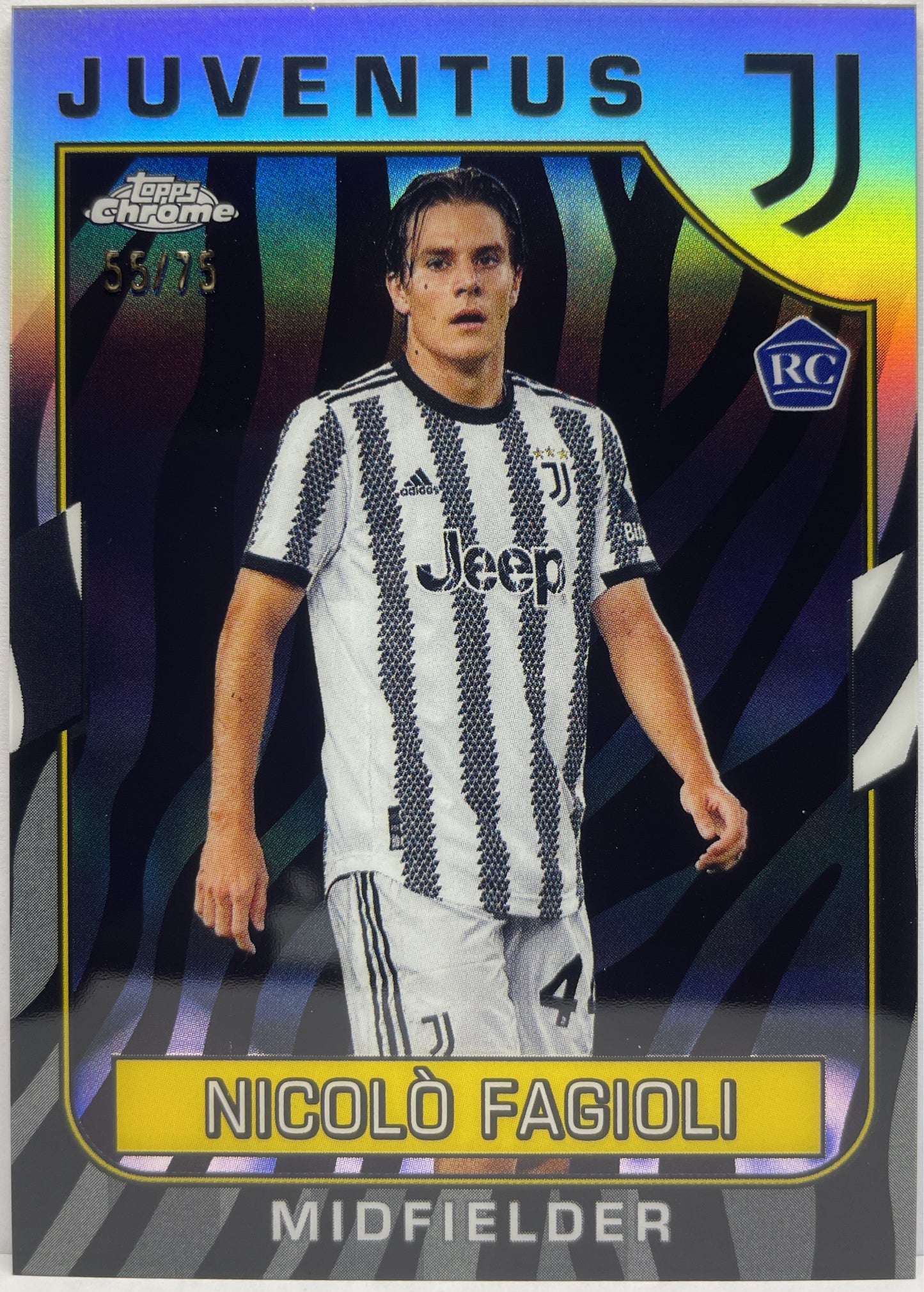 Nicolo Fagioli 55/75 Rookie Zebra Topps Chrome Juventus 2022/23