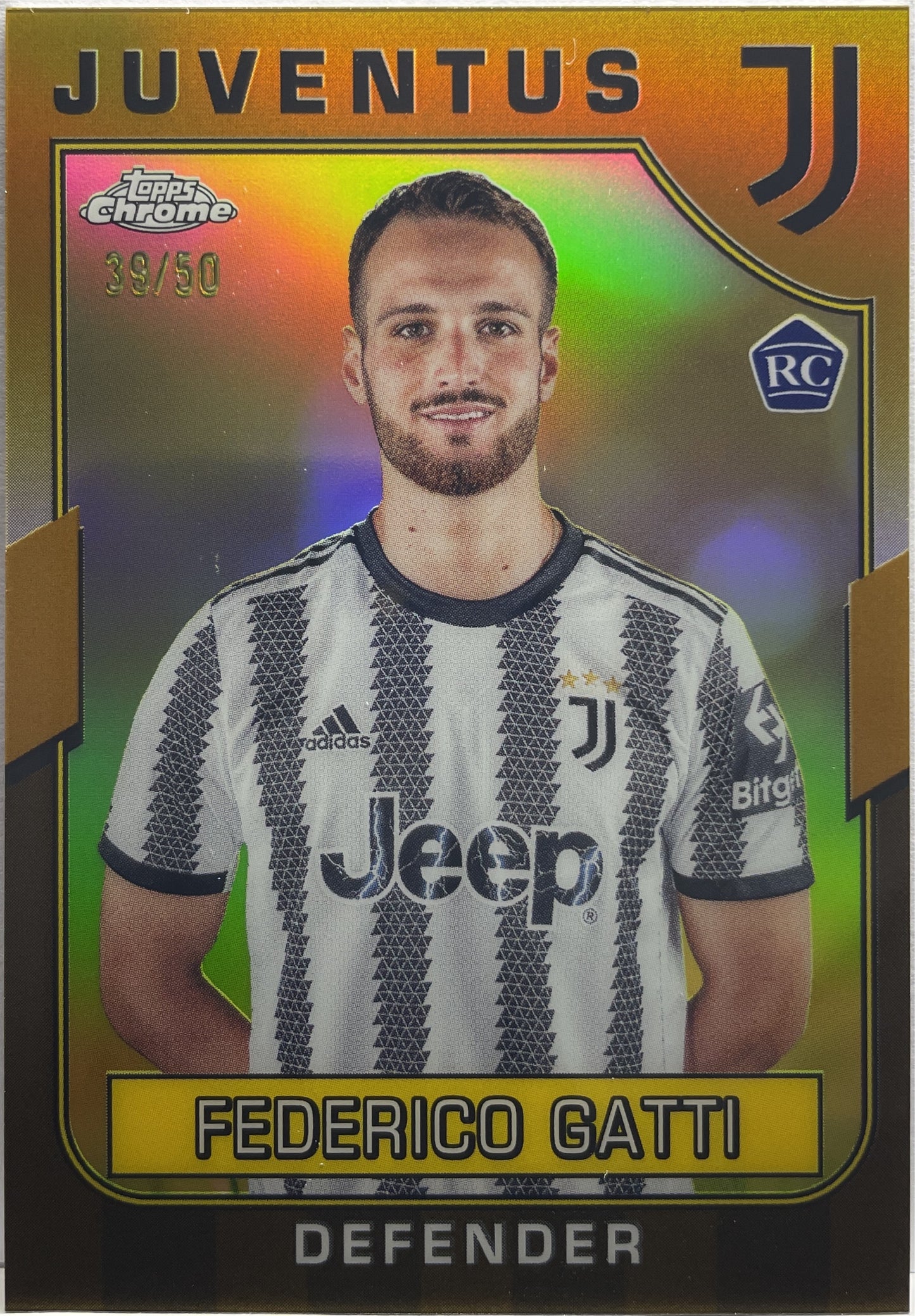 Federico Gatti 39/50 Rookie Gold Topps Chrome Juventus 2022/23