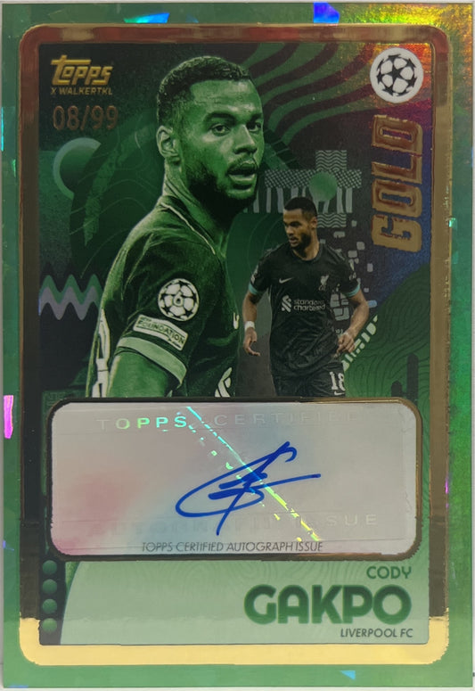 Cody Gakpo 8/99 Autograph Topps Gold UCC 2023/24