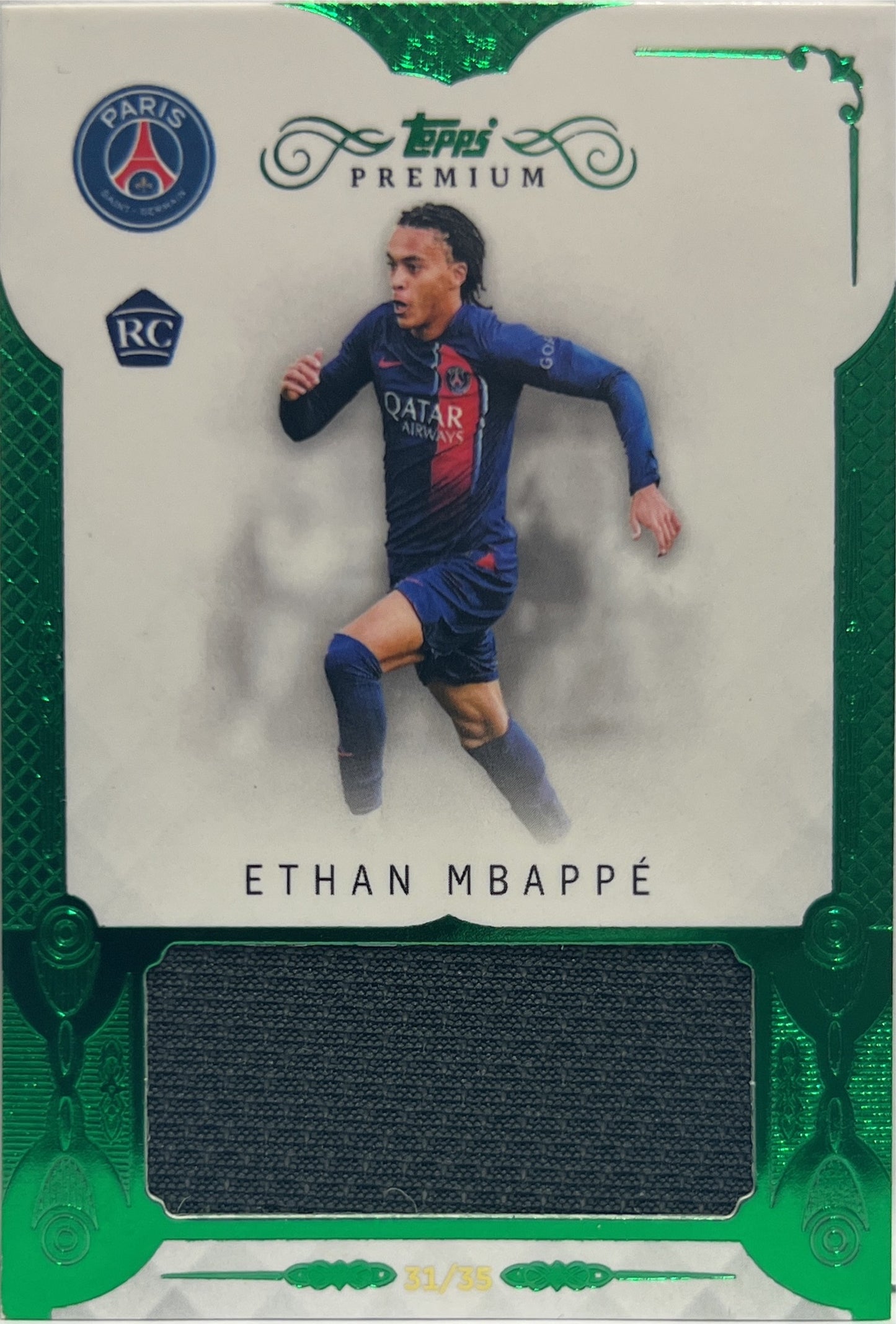 Ethan Mbappe 31/35 Rookie Patch Worn Topps PSG Black & White Premium 2024