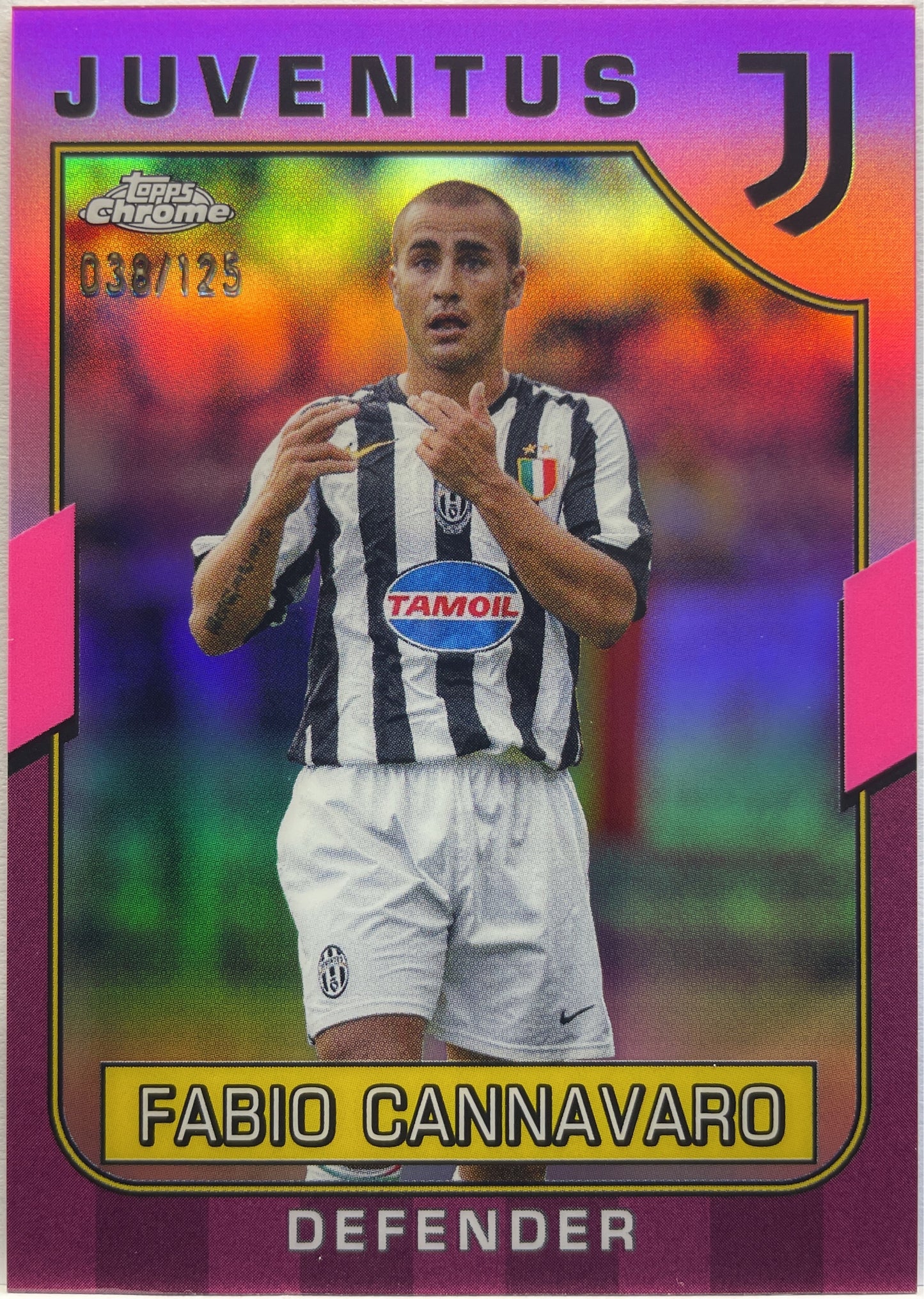 Fabio Cannavaro 38/125 Pink Topps Chrome Juventus 2022/23