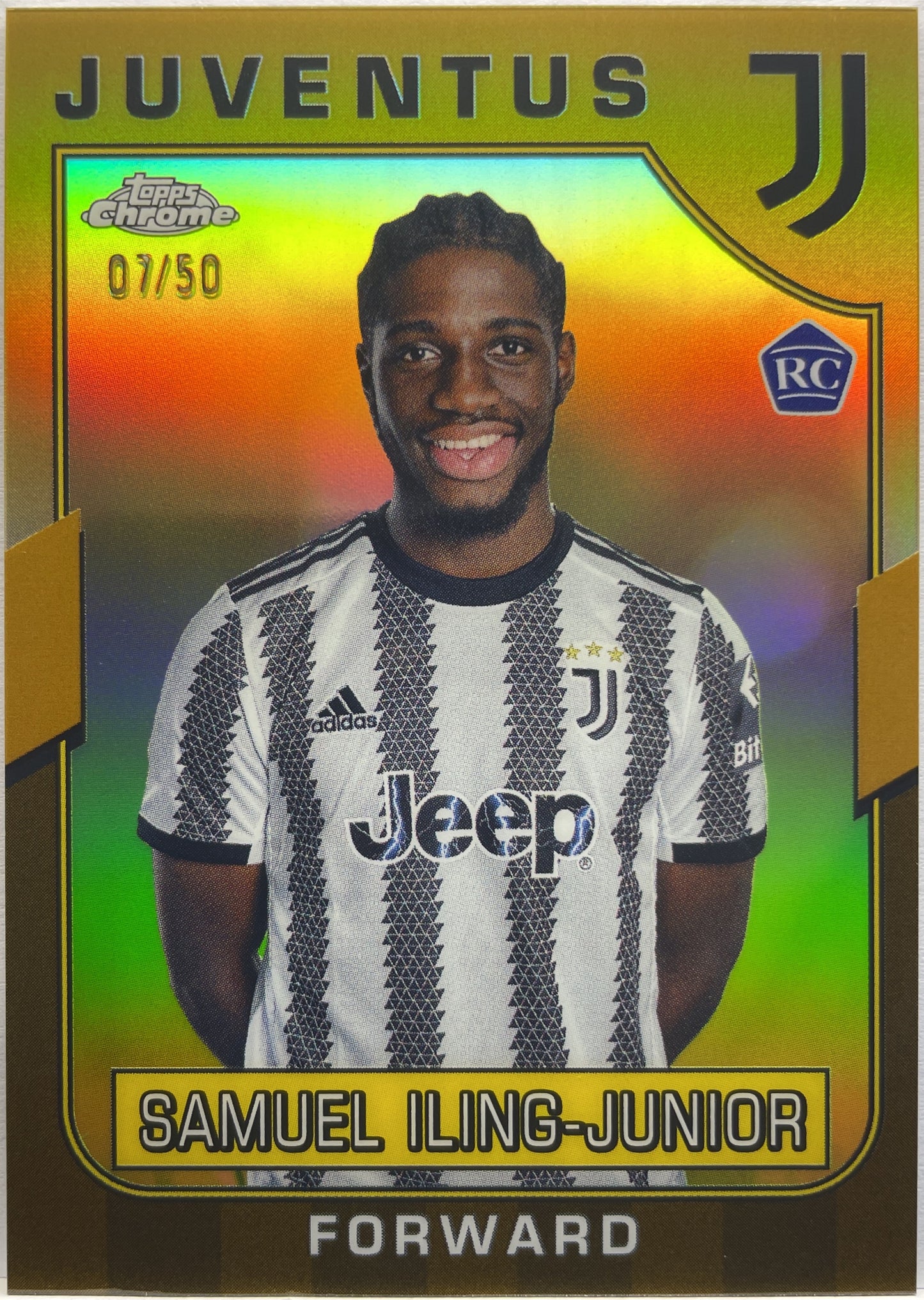 Samuel Iling-Junior 7/50 Rookie Gold Topps Chrome Juventus 2022/23