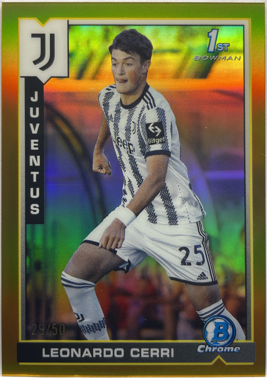 Leonardo Cerri 29/50 1ST Bowman Gold Topps Chrome Juventus 2022/23