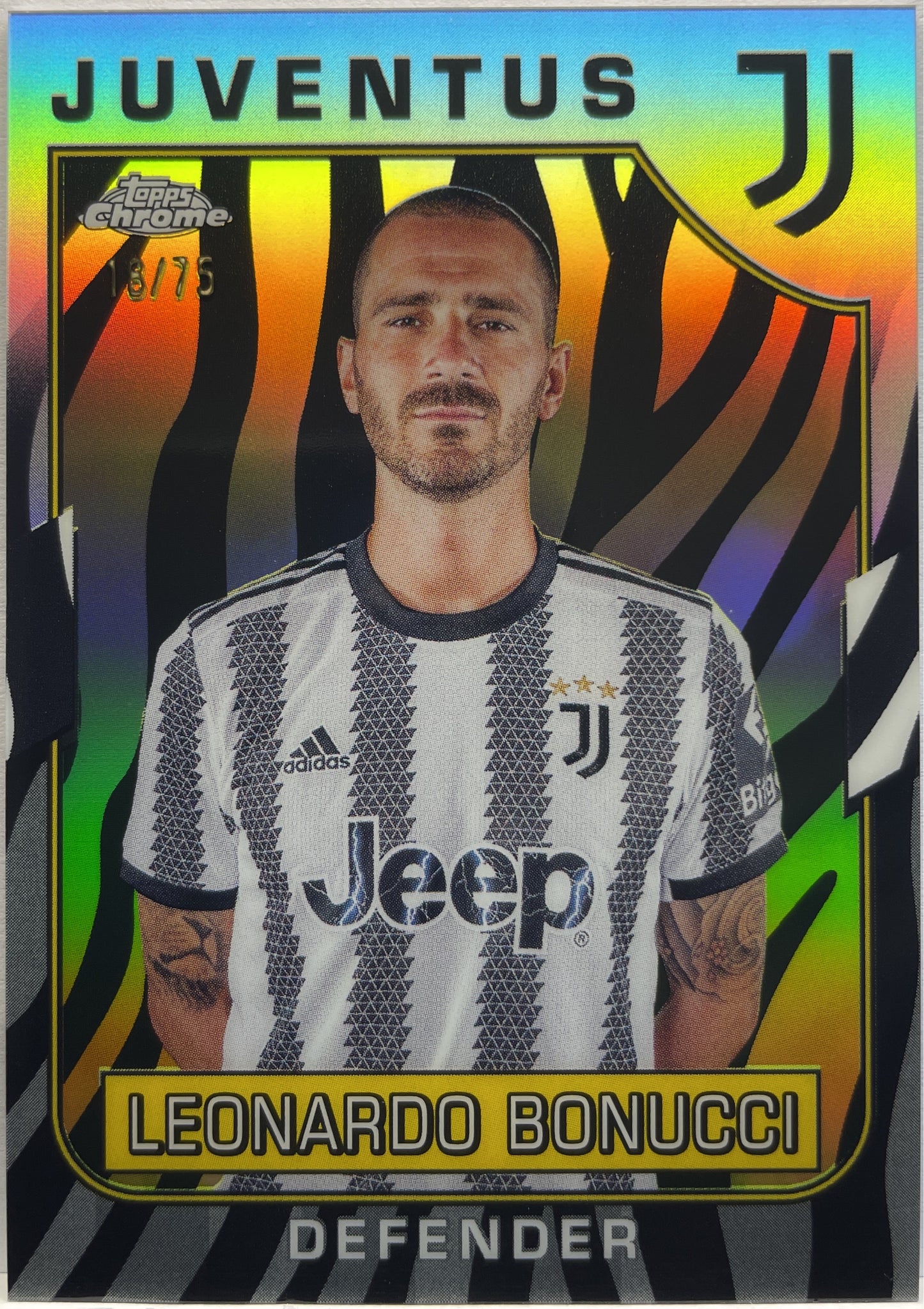 Leonardo Bonucci 18/75 Zebra Topps Chrome Juventus 2022/23