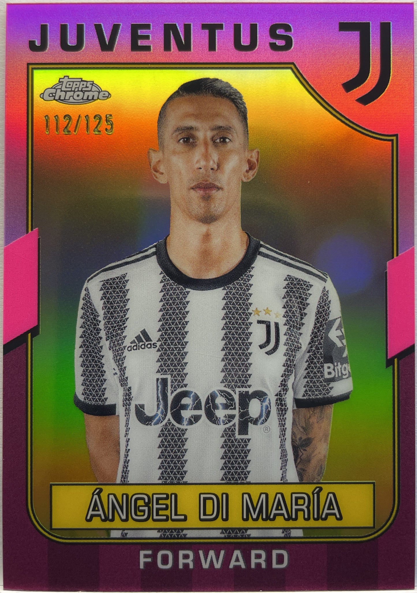 Angel Di Maria 112/125 Pink Topps Chrome Juventus 2022/23