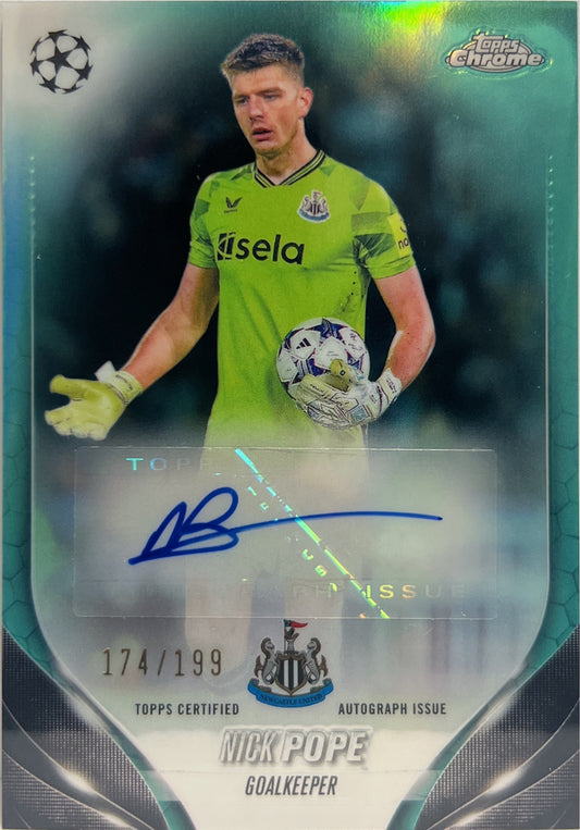 Nick Pope 174/199 Autograph Aqua Topps Chrome UCC 2023/24