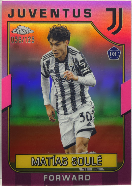 Matias Soule 56/125 Rookie Pink Topps Chrome Juventus 2022/23