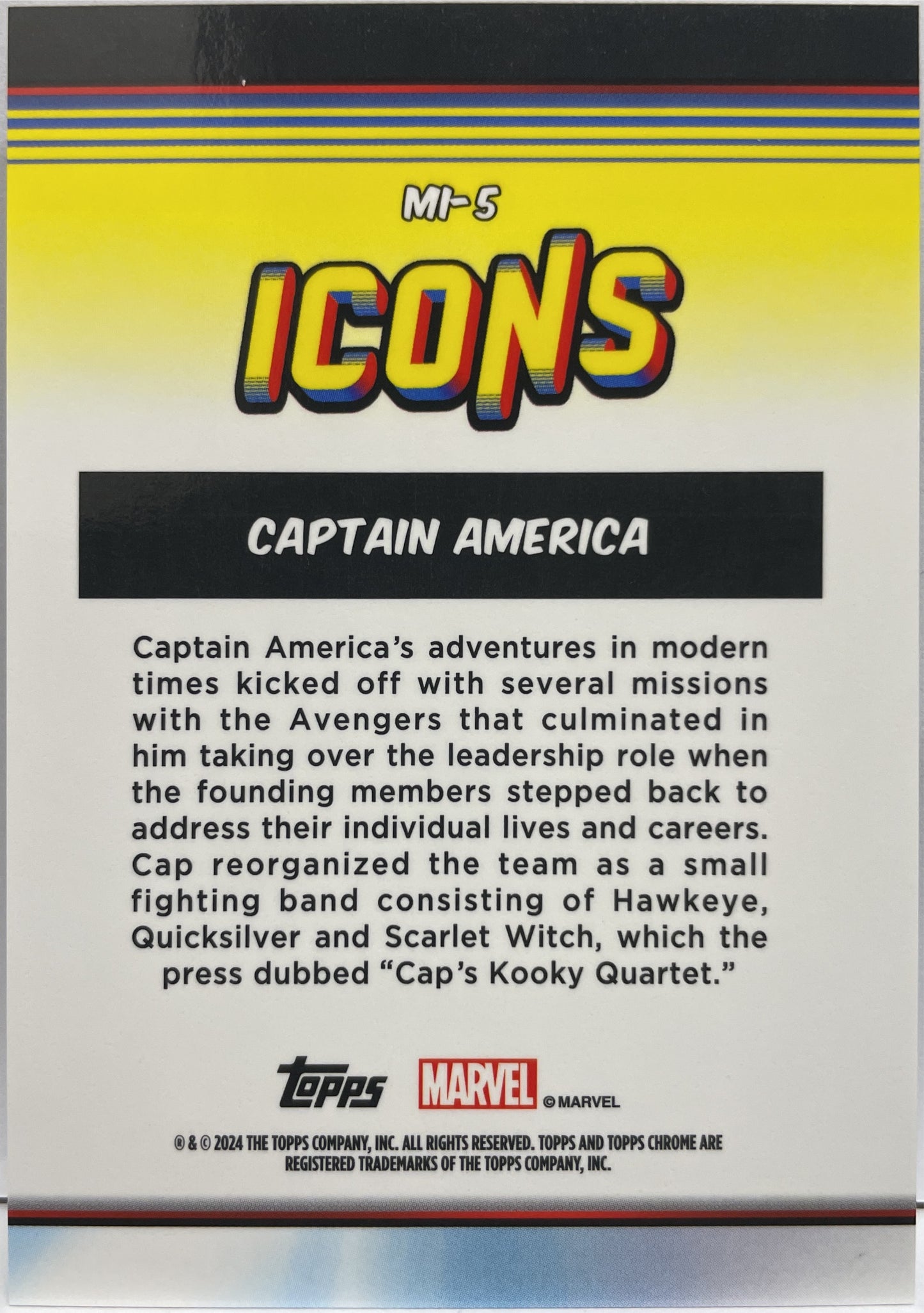 Captain America Marvel Icons Topps Chrome Marvel 2024