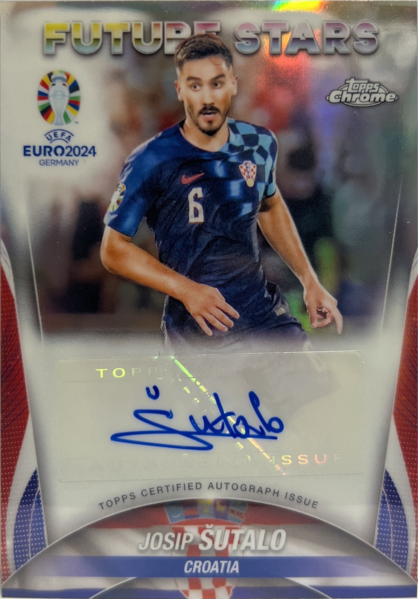 Josip Sutalo Autograph Future Stars Topps Chrome Euro 2024