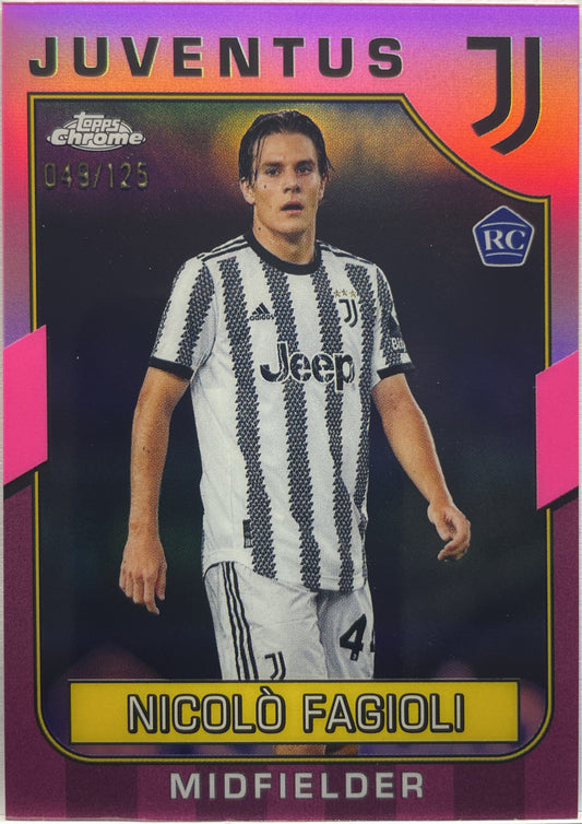 Nicolo Fagioli 49/125 Rookie Pink Topps Chrome Juventus 2022/23